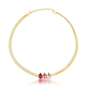 Choker Laminado com Cristais