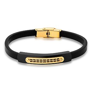 Pulseira Masculina Lisa com Placa