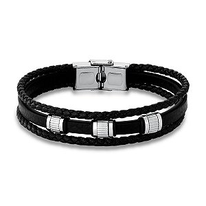 Pulseira Masculina 3 Voltas Trançada