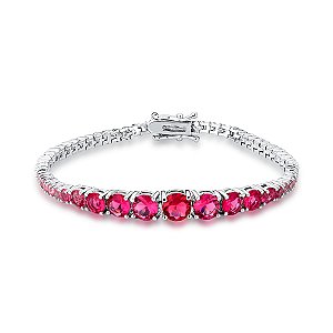 Pulseira Degradê Rosa Rubi e Branco