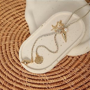 Colar Gravata Mar Dourado