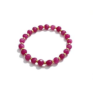Pulseira Rosa e Dourada
