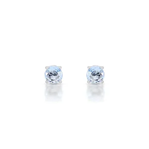 Brinco Ponto de Luz Mini Blue Light Ródio Branco
