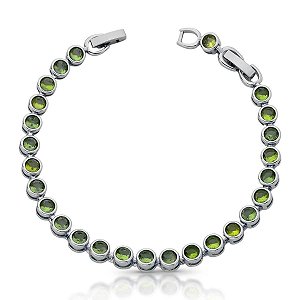 Pulseira Luxo Pedras Redondas Olive