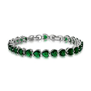 Pulseira Luxo Corações Esmeralda