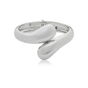 Bracelete Articulado Curvo Ródio Branco