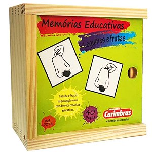 Jogo da Memória educativa em Inglês em madeira - Carimbrtas - Brinquedos Pé  de Jacaré