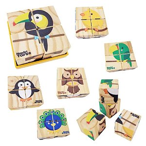 Quebra Cabecas Cubos Aves - NewArt - Brinquedo Educativo