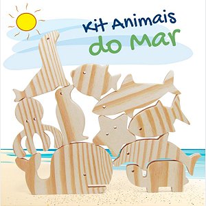 Kit Animais do Mar - Pachu - Brinquedo Educativo de Madeira