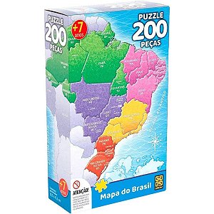 Jogo Mapa Do Brasil Quebra-Cabeça 200 Peças