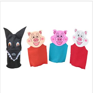 FANTOCHES 3 PORQUINHOS - FELTRO - 4 PERS. - EMB. PLAST.