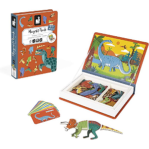 LIVRO MAGNETICO MISTURE E COMBINE DINOSSAUROS 50 PECAS