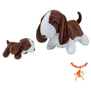 Beagle Pelúcia Grávida Com 1 Filhote Bichos De Pano Original