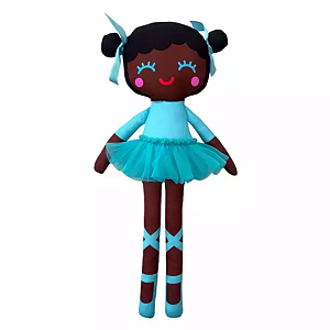 Boneca de Pano Bailarina Letícia GG 62cm Azul Tiffany Adora
