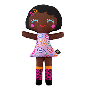 Boneca de Pano Fafá Pretinha G 40cm Paisley Antialérgica