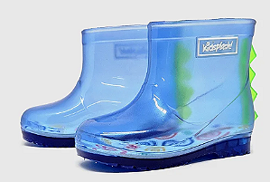 Galocha Baby Dino Transparente/ Azul Neon TAM: 23/24
