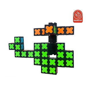 Blocos Magnéticos Magforma Multi Glow 30 Pcs SteamToy