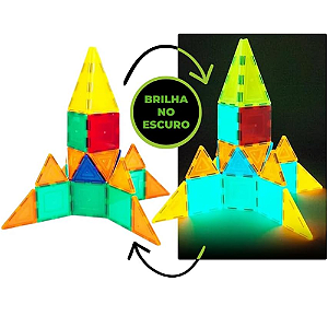 Blocos Magnéticos Magforma 3D 30 Peças SteamToy