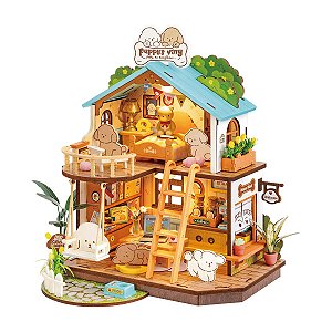 Rolife DG169 Puppy's Cozy Villa Quebra-Cabeça 3D LED