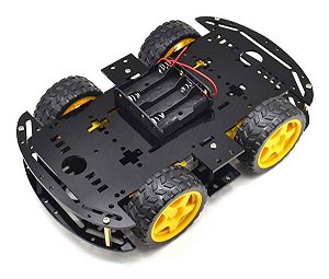 Kit Chassis 4Wd Robo Para Arduino - Preto