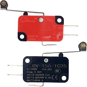 Chave Fim De Curso V-156-1C25 15A Micro Switch Com Rolete