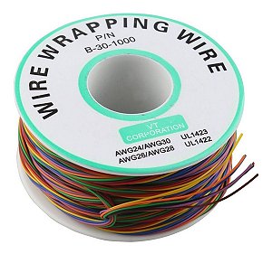 Fio Wire Wrap 30Awg Colorido 8 Cores - Rolo Com 180 Metros