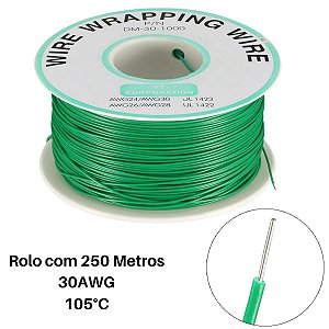 Fiozinho Wire Wrap 30awg Rolo Com 250m Eletrônica - Escolha a Cor