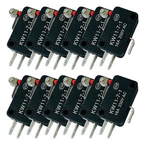 Chave Micro Switch KW11-7-2 3T Com Roldana - 10 Peças (1268)