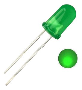 Led Difuso Verde 5mm - 100 Peças