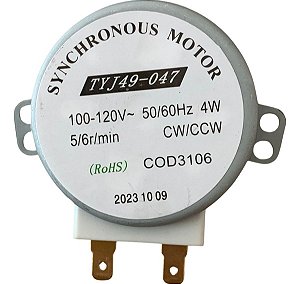 Motor Para Microondas TYJ49-047 120V 5Rpm Eixo De Metal