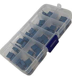 Kit 50 Trimpots 3296W 10 Valores Multivoltas Case Caixa Organizadora