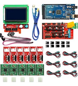 Kit Impressora CNC 3D com Arduino Mega 2560 Ramps1.4 LCD1286 Driver A4988