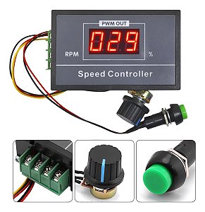 Módulo Controlador De Velocidade Para Motores Pwm 6-60v 20a Com Display