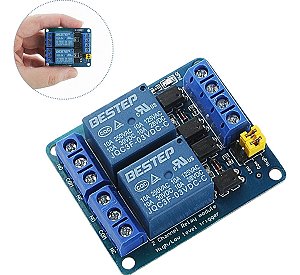 Módulo Rele 3v 10a 2 Canais Com Borne Kre Para Esp32