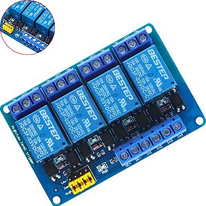 Módulo Rele 3v 10a 4 Canais Com Borne Kre Para Esp32
