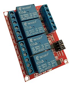 Módulo Relé 24v 10a 4 Canais Com Borne Kre Para Arduino