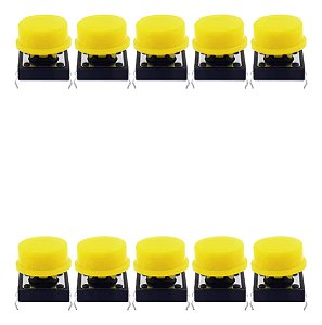 Kit 10 Chave Táctil 12x12x7,3mm Capa Amarela Para Arduino