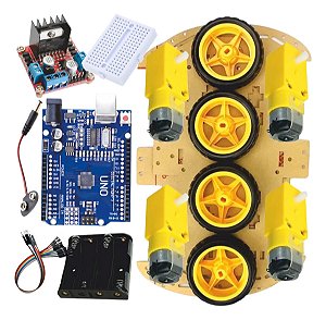 Kit Chassi Duplo 4wd Robô Completo Para Arduino Robótica Motores + Rodas