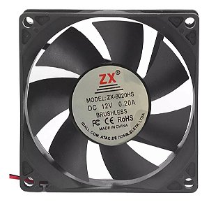 Micro Ventilador Cooler Calor Ventoinha 80x80x20mm 12v Para Arduino