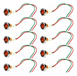 Kit 10 Lâmpada Sinaleiro Olho De Boi Xd10-7 12v Amarelo
