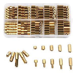 Kit 300 Espaçadores Metálicos Parafusos E Porcas Macho Fêmea M3 Caixa Organizadora