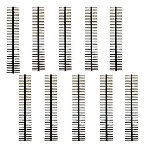 Kit 10 Barra Conector De Pino 2x40x20 180 2,54mm Graus Dupla face 2 Lados