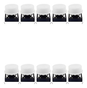 Kit 10 Chave Táctil 12x12x7,3mm Capa Branco Para Arduino