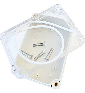 Caixa Plástica 100x68x50mm Montagem De Circuitos Elétricos Com Tampa Transparente