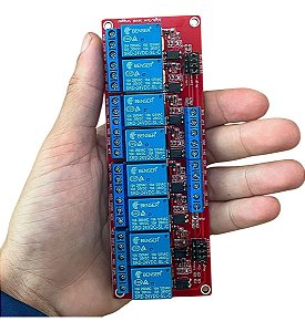Módulo Relé 24V 10A 8 Canais com Optoacopladores e Borne kre Para Arduino