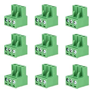 Borne Fêmea 2edgk-akz 3 Vias Passo 5,08mm Verde Kit 10 Peças