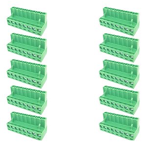Kit 10 Borne Fêmea 2edgk-akz 8 Vias Passo 5,08mm Verde