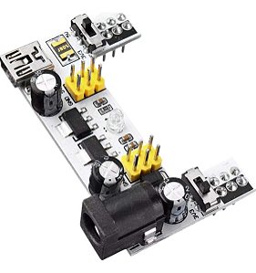 Módulo Fonte Protoboard 12V para 5V/3,3V Regulador de Tensão Arduino Branco
