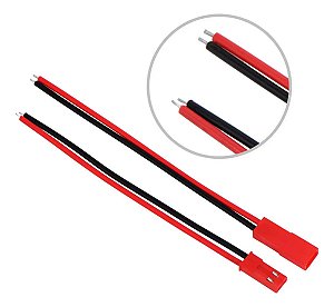 Kit Par Cabo Com Conector Jst Pinos Macho - Fêmea 2 Pinos Vermelho