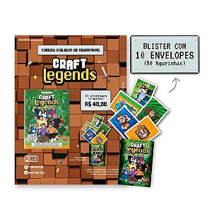 Kit de 10 Envelopes Com 50 Cromos - Álbum Oficial Craft Legends